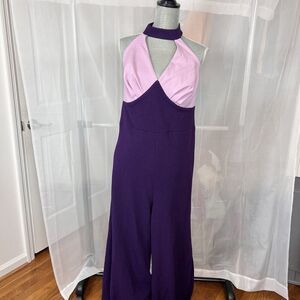 Smak Parlor plus size 2X backless halter jumpsuit wide leg stretch retro hippie